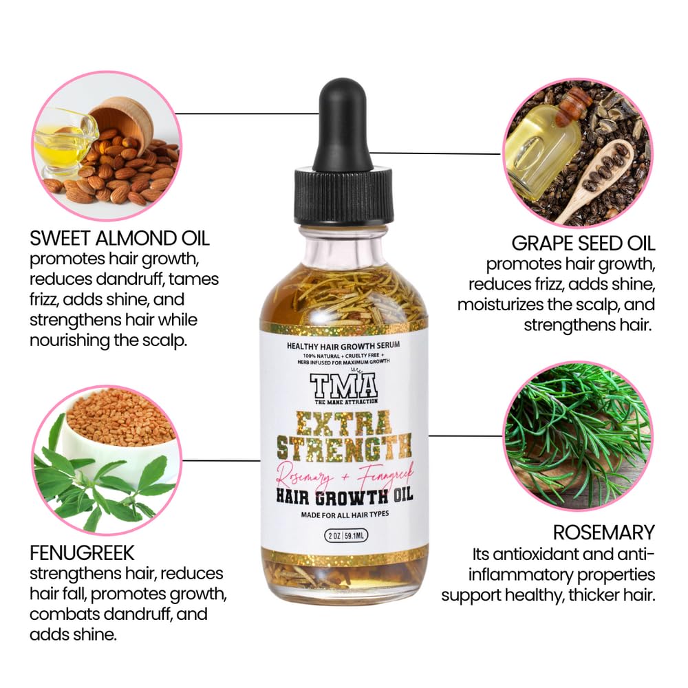 Close-up of rosemary and fenugreek botanicals for healthier-looking hair.
