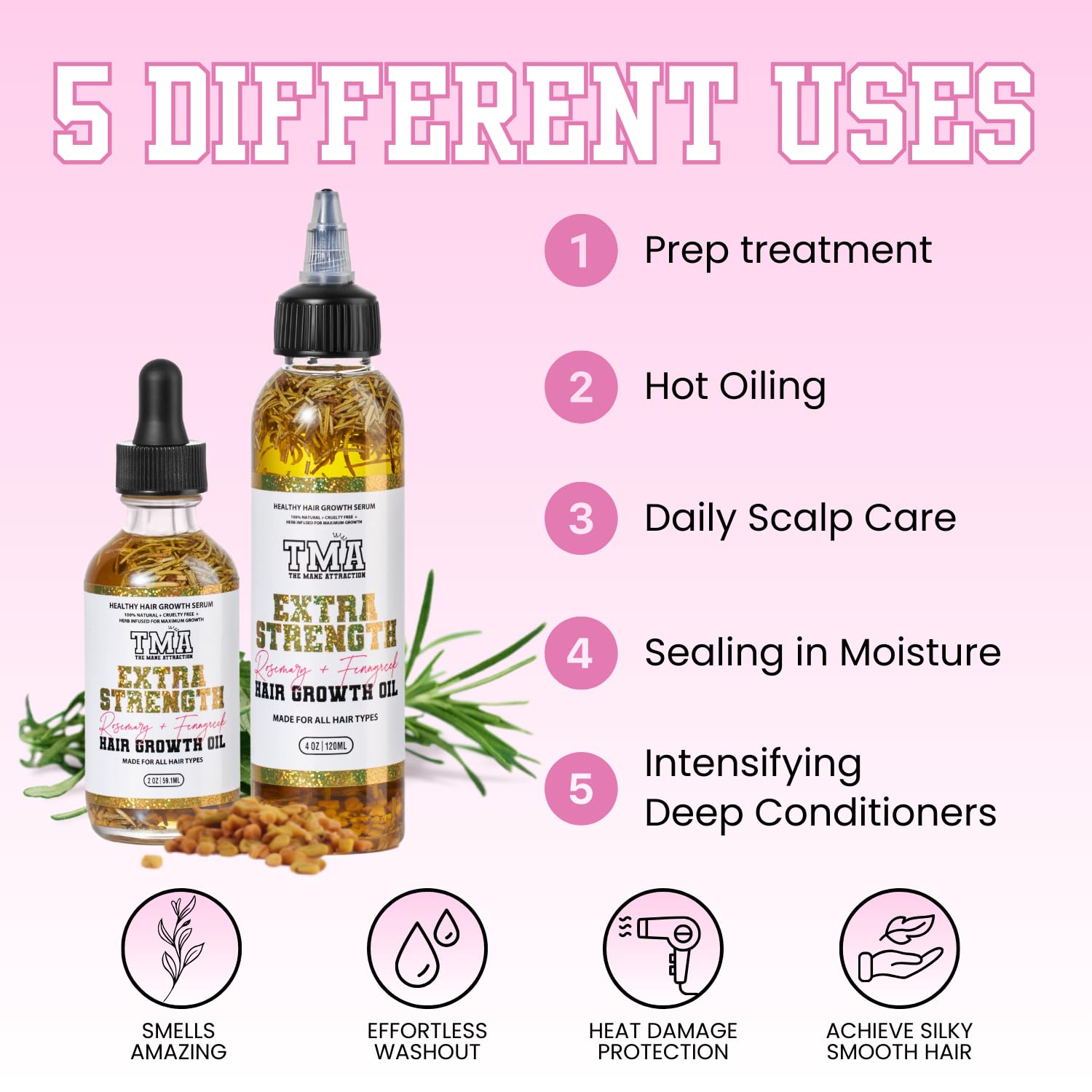 Creamy oil texture in hand, showcasing easy absorption without greasiness.