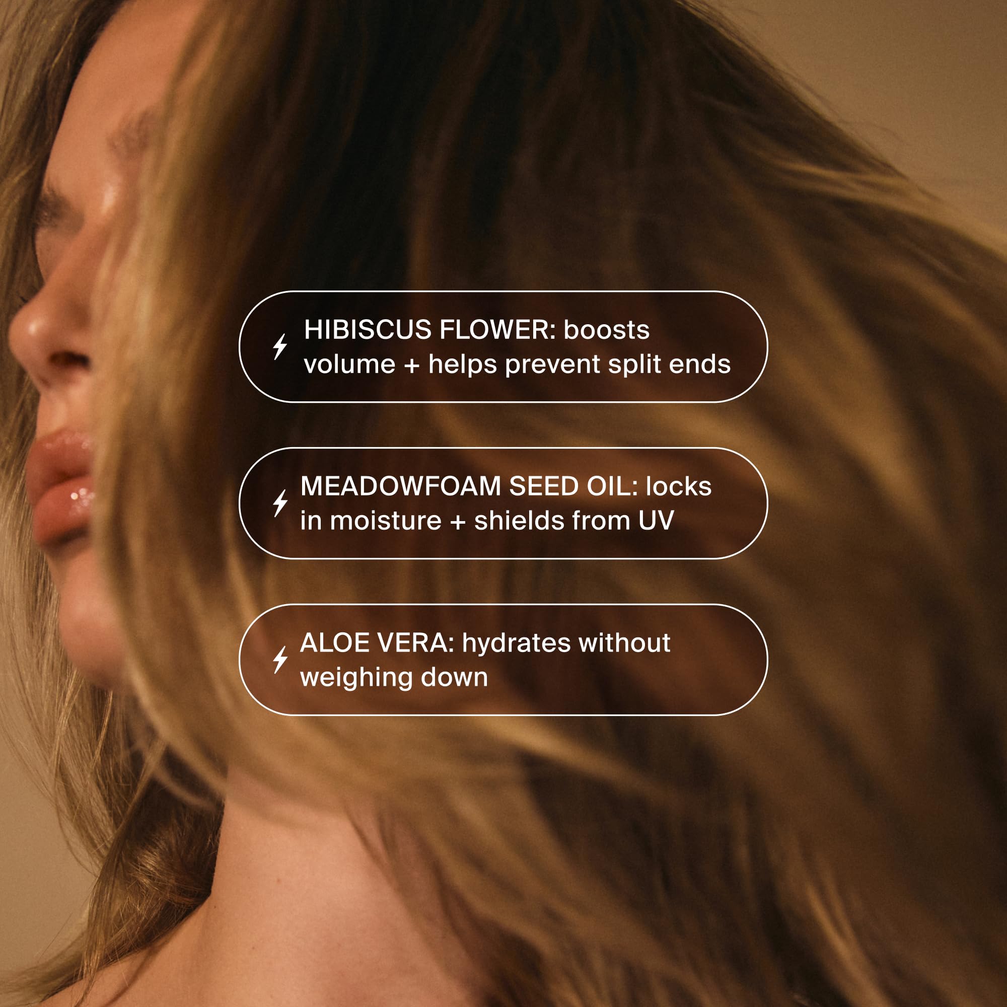 MANE IVY heat protection serum shields hair during styling.