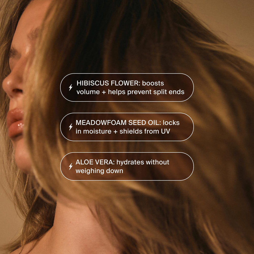 MANE IVY heat protection serum shields hair during styling.