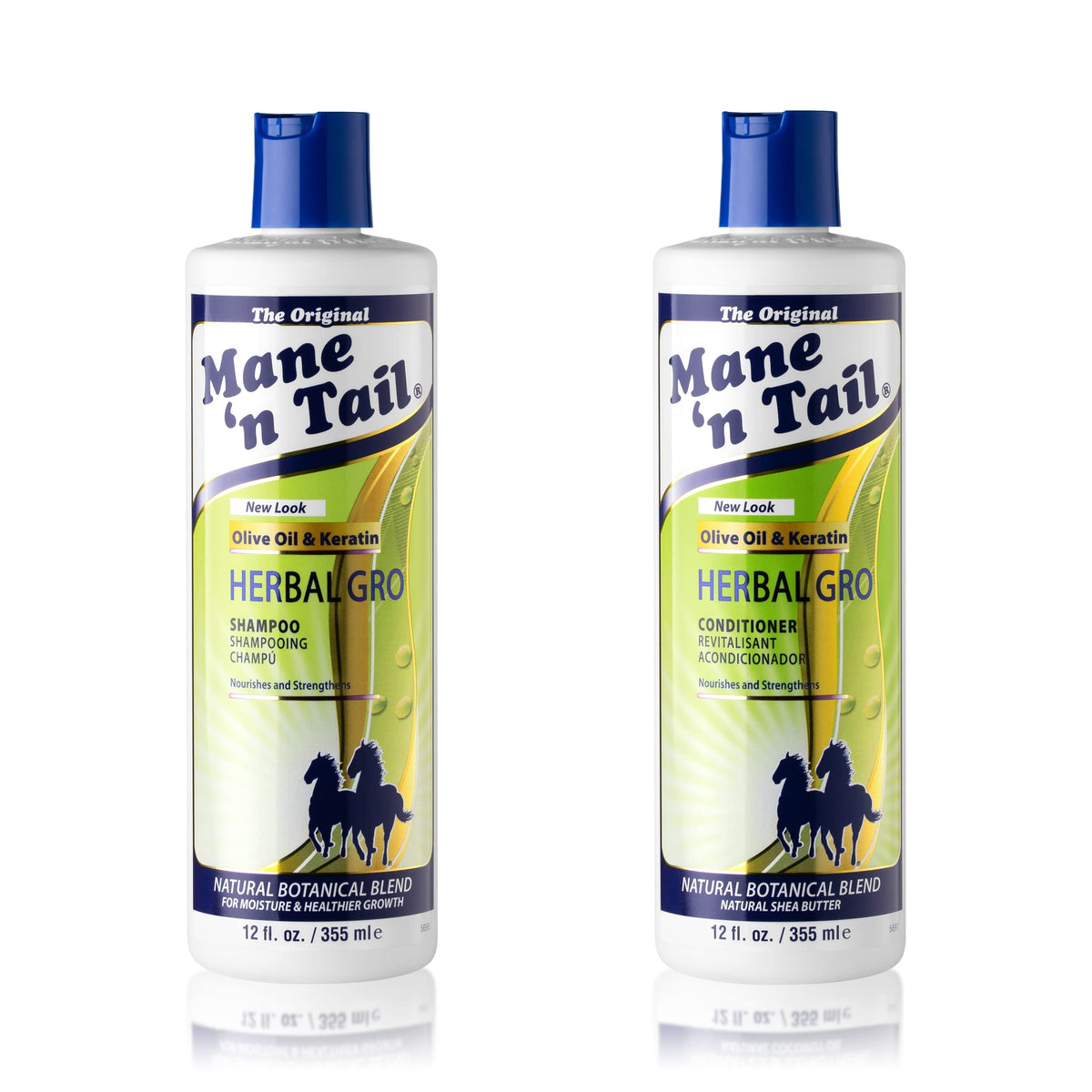Mane 'n Tail Champú Herbal Gro en botella: limpieza suave y brillo.