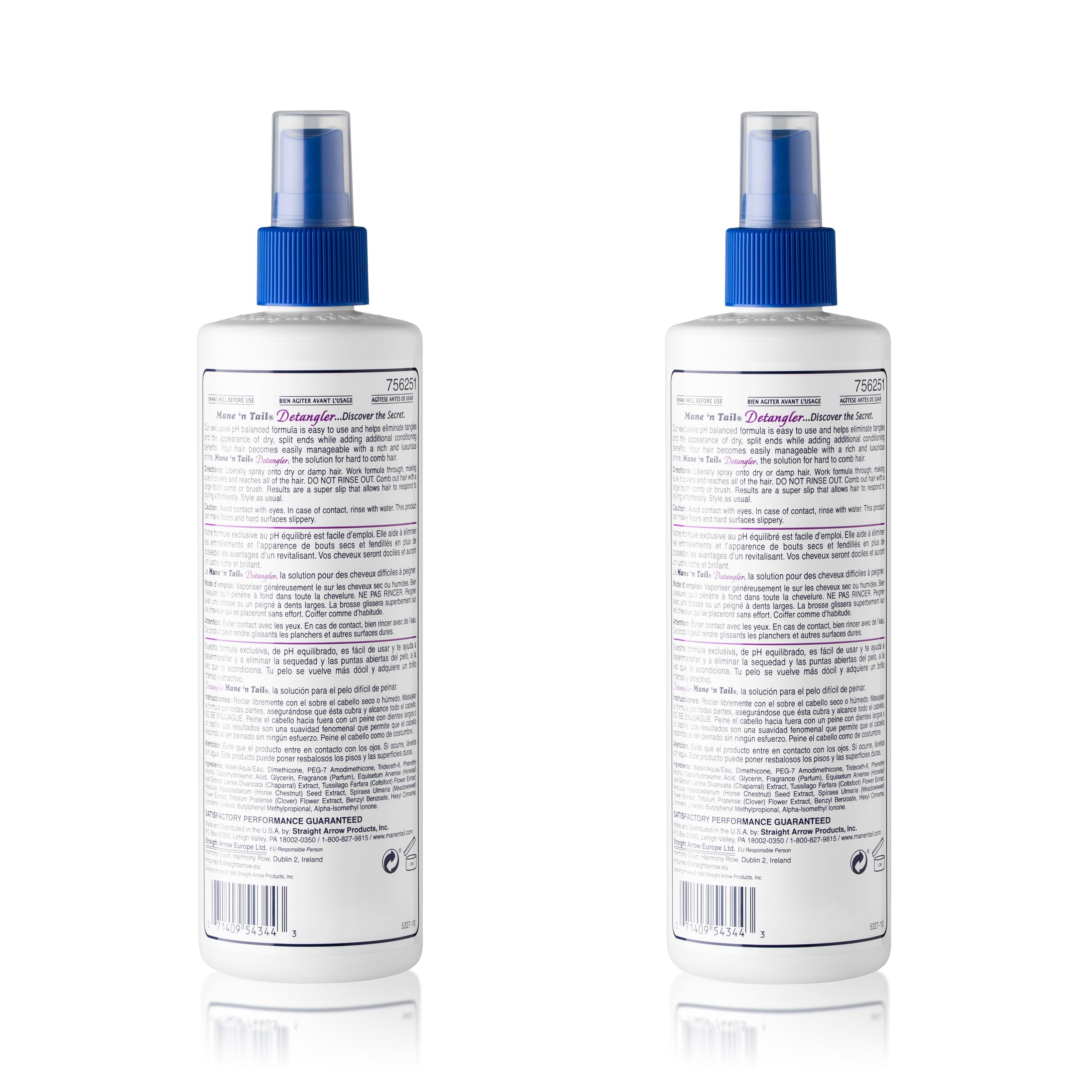 Mane 'n Tail Desenredante aplicado en cabello seco o ligeramente húmedo para desenredar