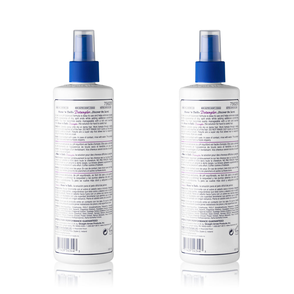 Mane 'n Tail Desenredante aplicado en cabello seco o ligeramente húmedo para desenredar