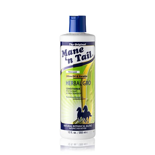 Etiqueta Acondicionador Herbal Gro: fórmula suave para cabello sedoso y manejable.