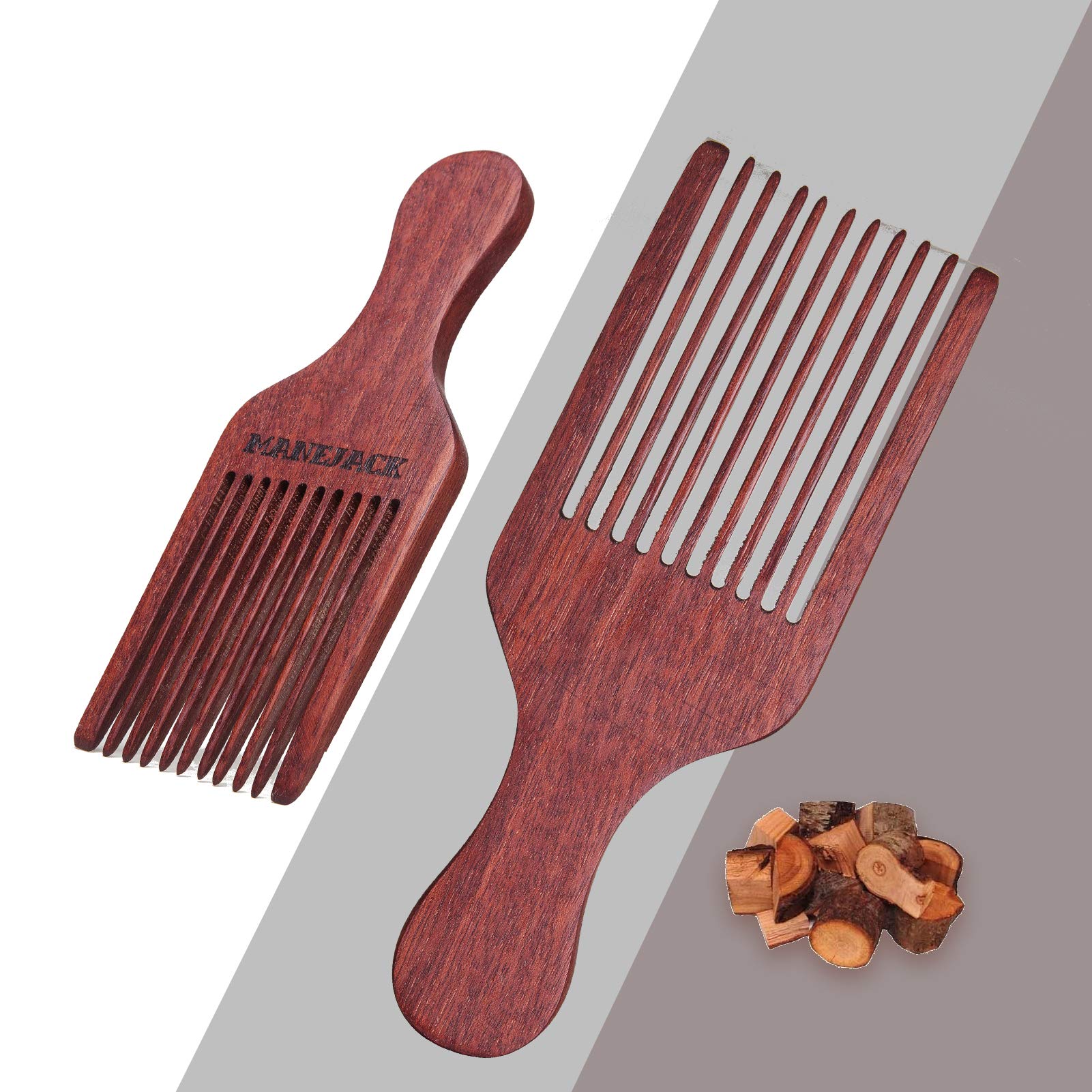 MANEJACK wooden comb prevents static and snagging for smoother beard texture.