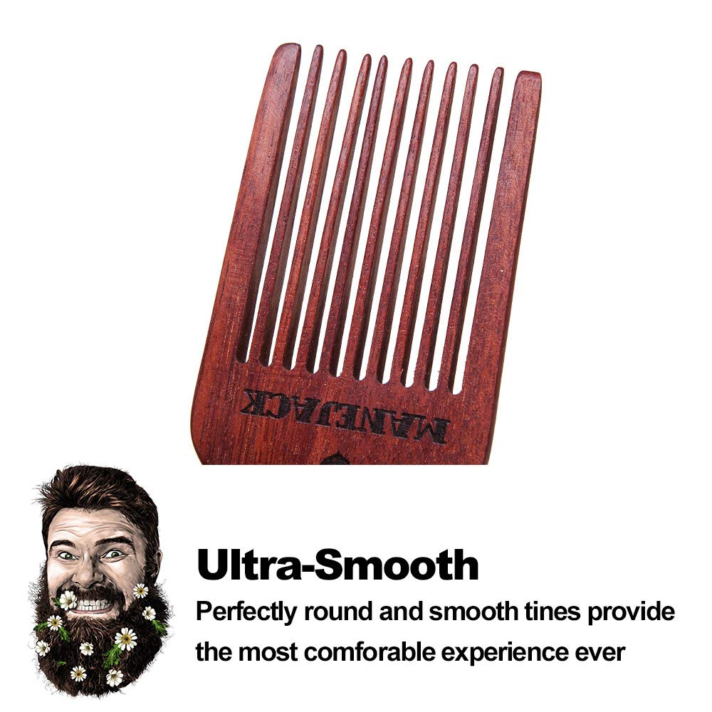 MANEJACK coarse-teeth design helps manage curly or zig-zag beard patterns.
