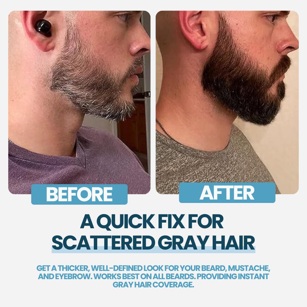 MANEMEN Beard Filler Pen application brush enables swift touch-ups for a defined look.