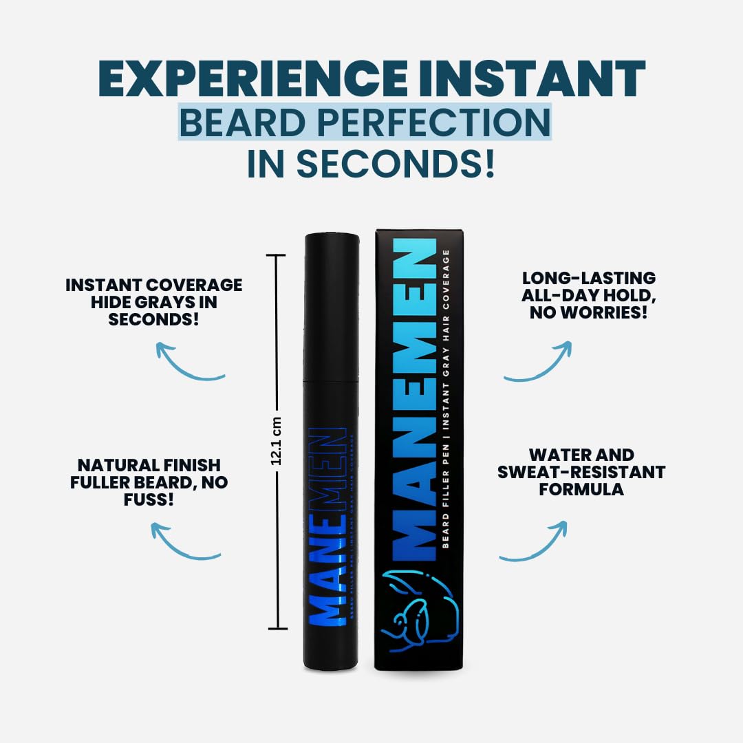 MANEMEN Beard Filler Pen brush tip delivers precise coverage on facial hair.