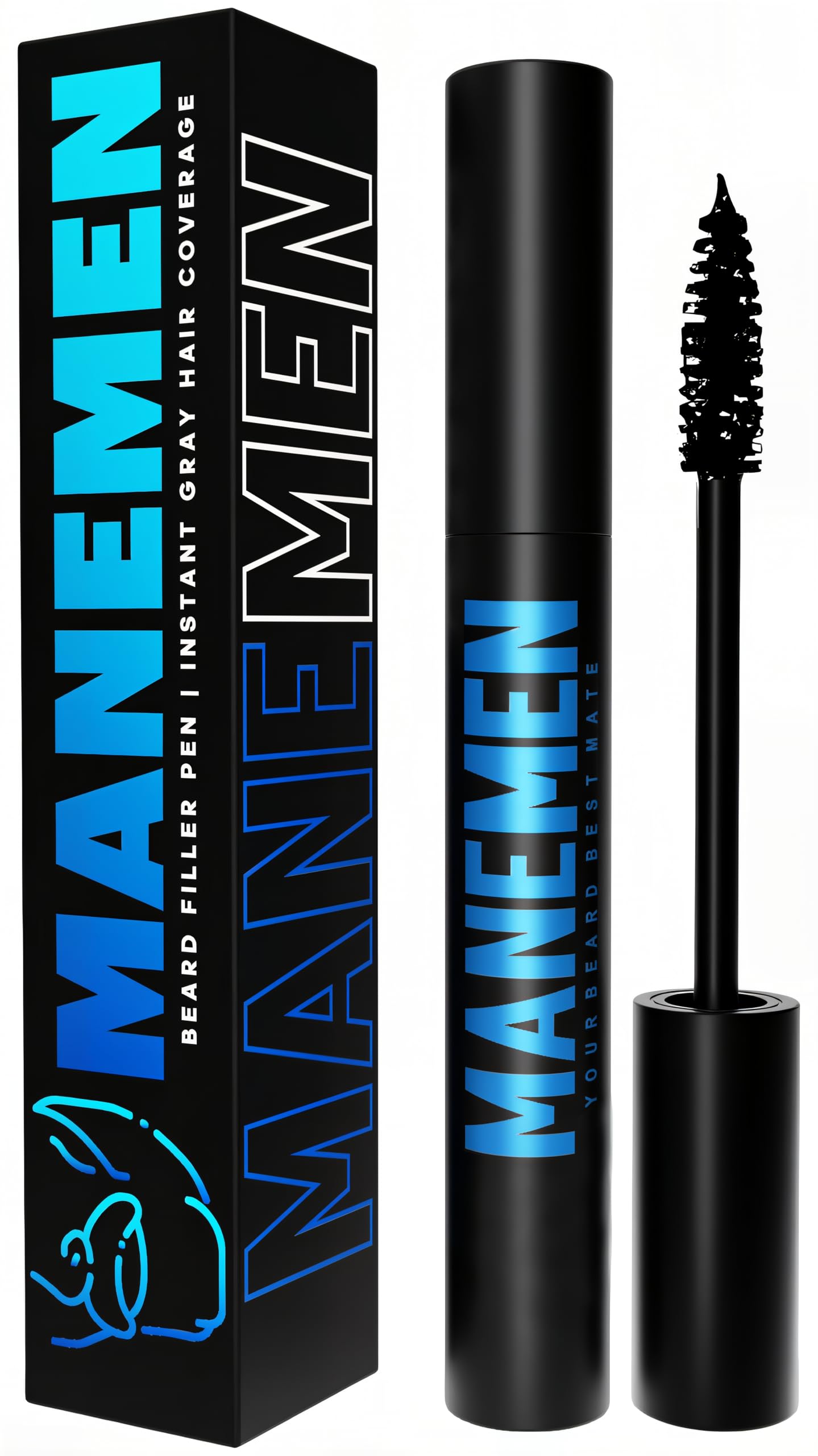 MANEMEN Beard Filler Pen packaging showcases portable grooming convenience for on-the-go styling.