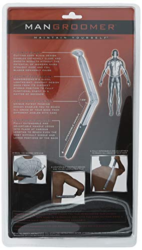 Mangroomer back shaver patented design helps you reach angles with minimal effort.