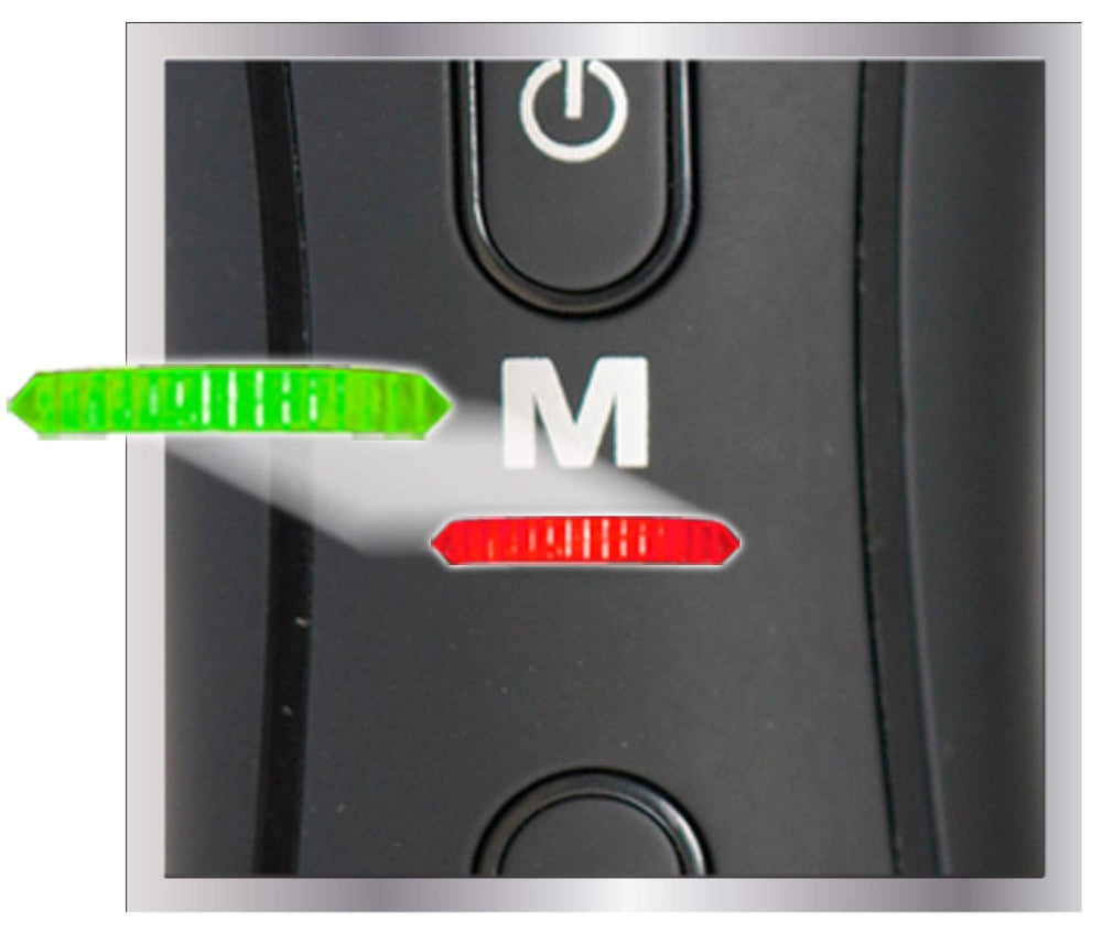 Battery indicator and cradle on MANGROOMER Lithium Max Plus for quick recharges