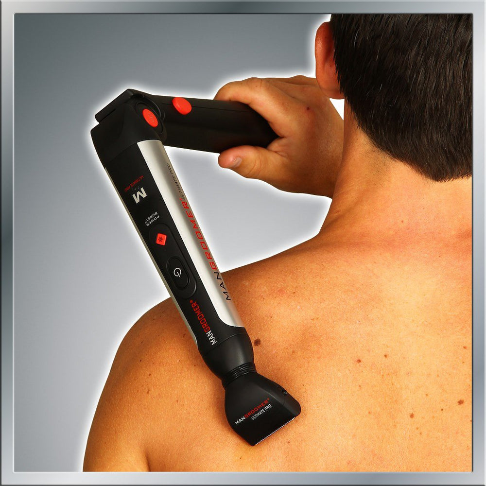 MANGROOMER Ultimate Pro back shaver power burst enables tackling thick hair.