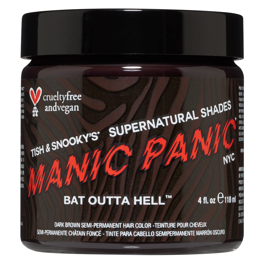 MANIC PANIC Bat Outta Hell dark espresso brown jar for bold, semi-permanent color