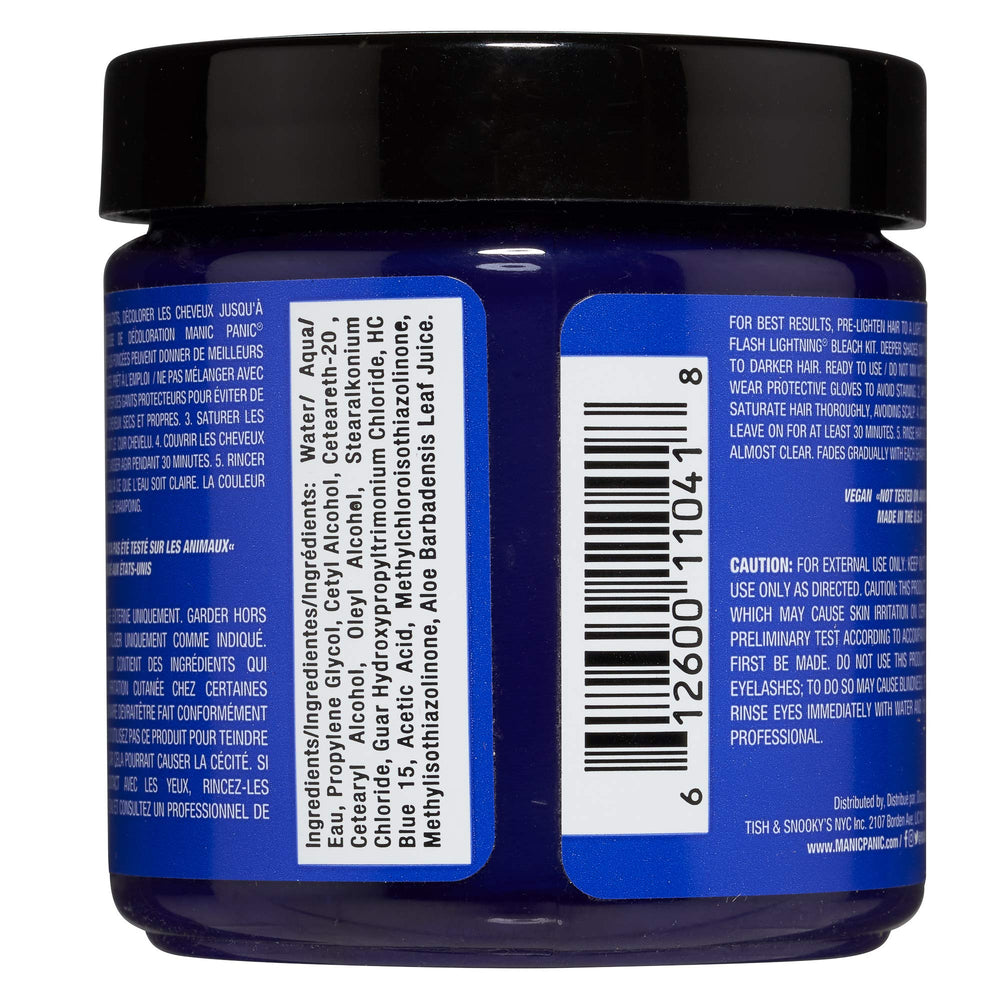 Blue Moon jar close-up highlighting vivid blue pigment for long-lasting semi-permanent color
