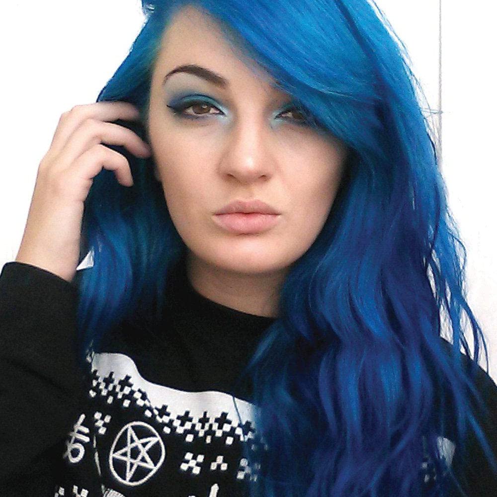 Custom shade mixing with Blue Moon to create unique blue tones