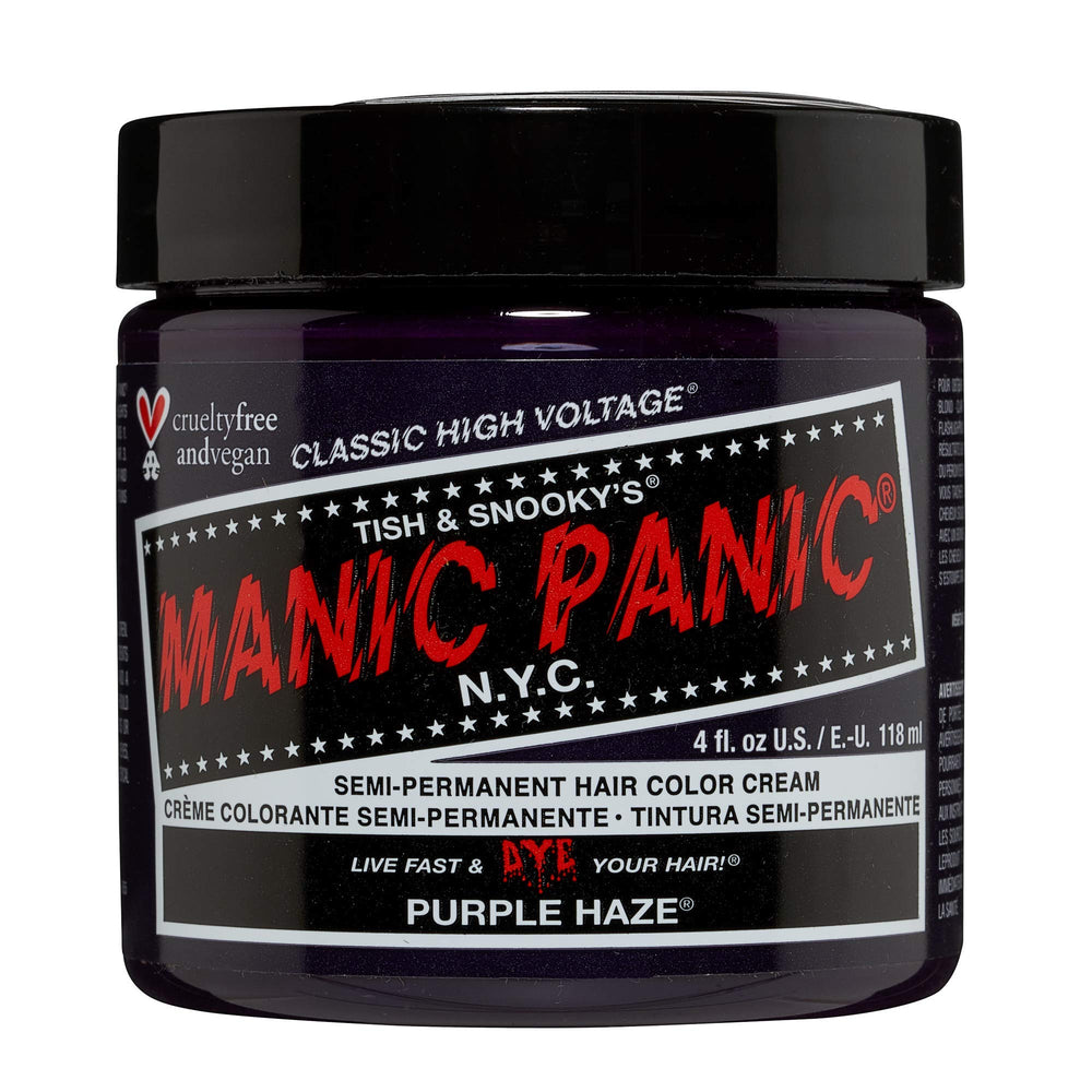 MANIC PANIC Classic Purple Haze bottle reveals warm purple shade for at-home color.