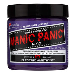 MANIC PANIC Electric Amethyst bottle pour showcases vibrant shade for DIY color transformations
