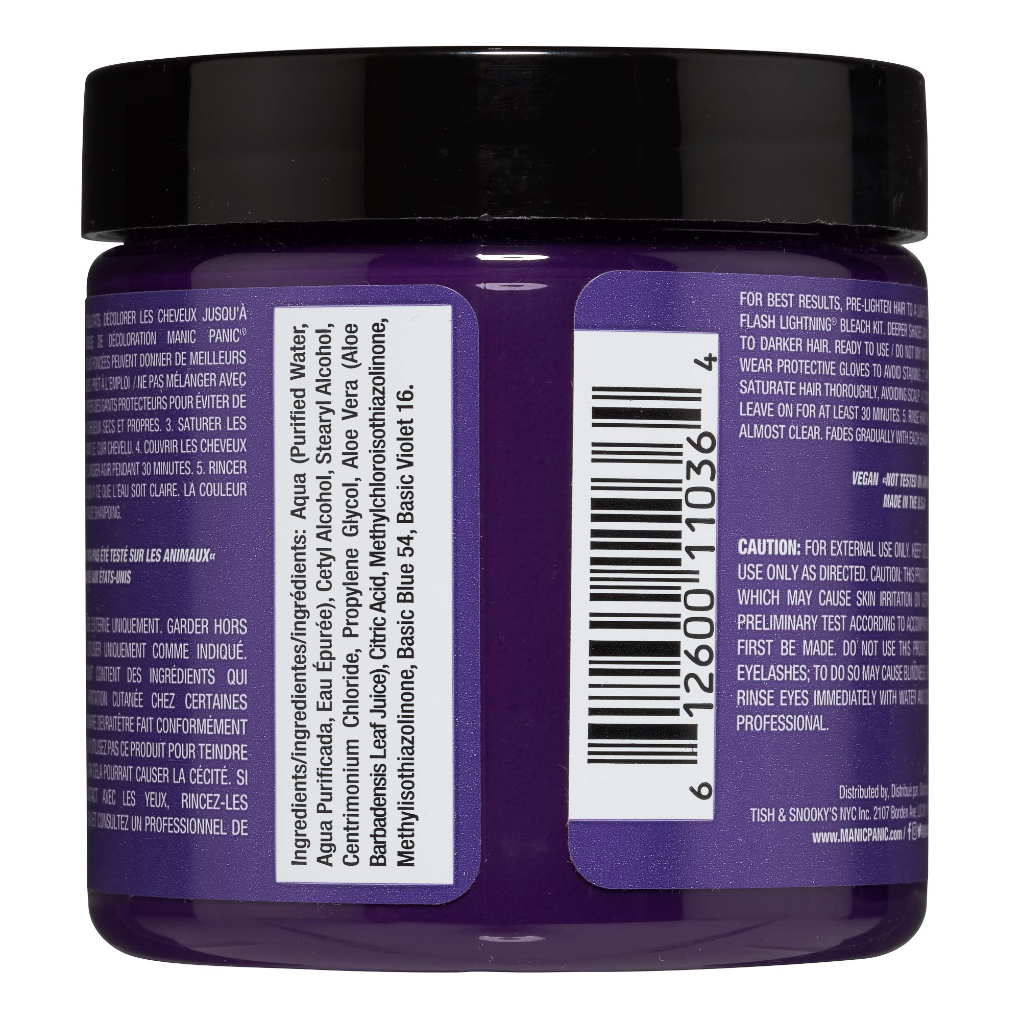 MANIC PANIC Electric Amethyst color swatches reveal intense violet-blue undertones for bold looks