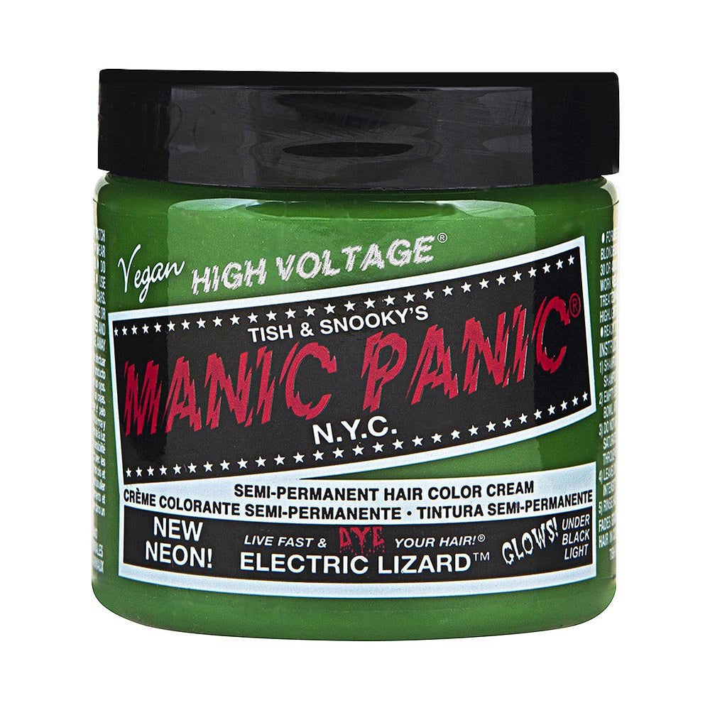 MANIC PANIC Electric Lizard open tub shows neon green dye for bold DIY color.