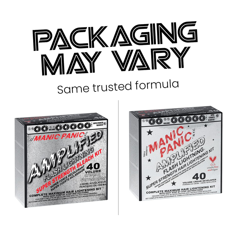 MANIC PANIC Flash Lightning bleach powder dust-free formula for smooth lightening on dark hair.