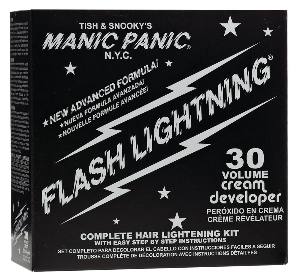 MANIC PANIC Flash Lightning Bleach Powder ready to lift up to five levels.