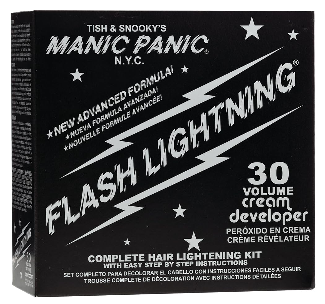 MANIC PANIC Flash Lightning Bleach Powder ready to lift up to five levels.