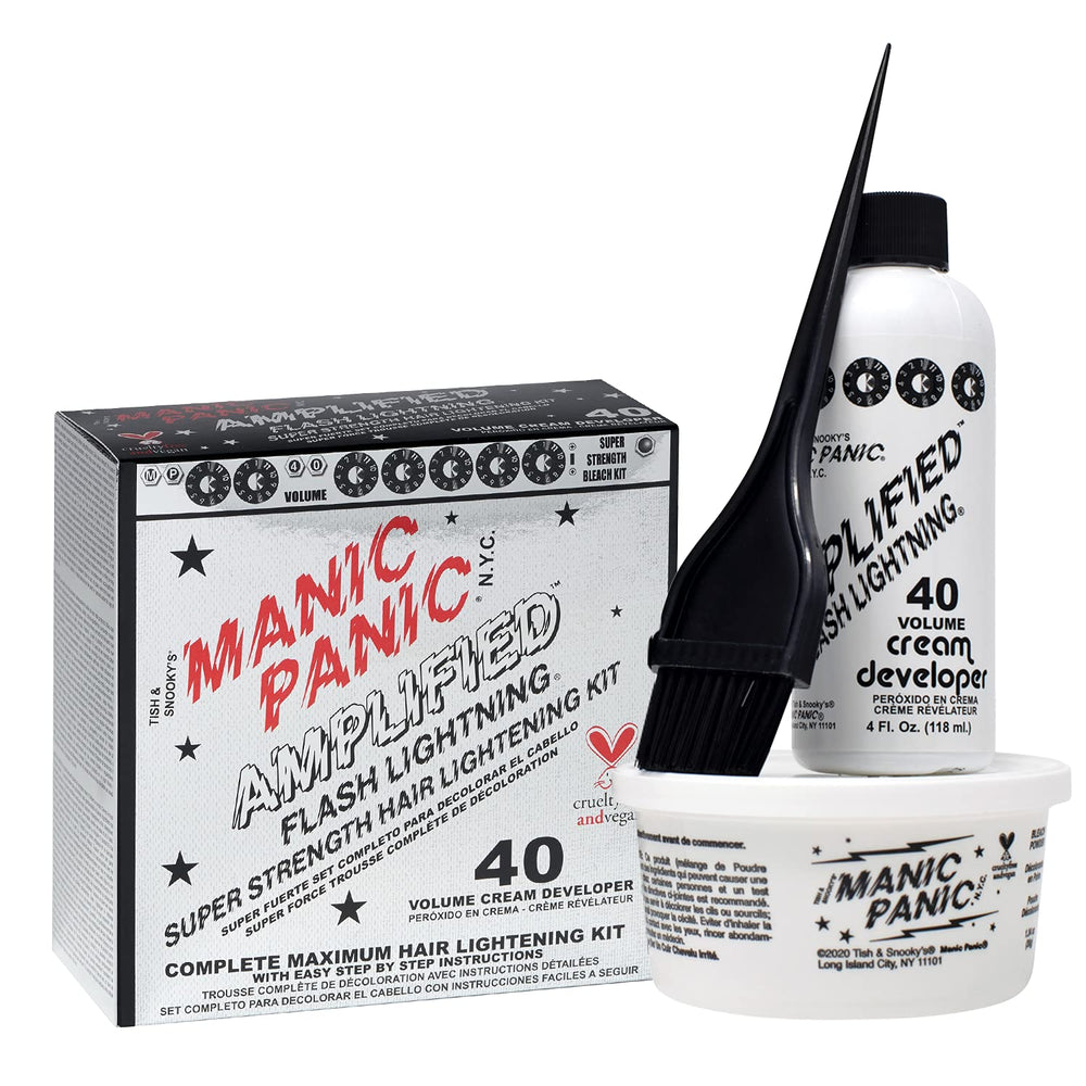 MANIC PANIC Flash Lightning instruction card with step-by-step at-home guidance.