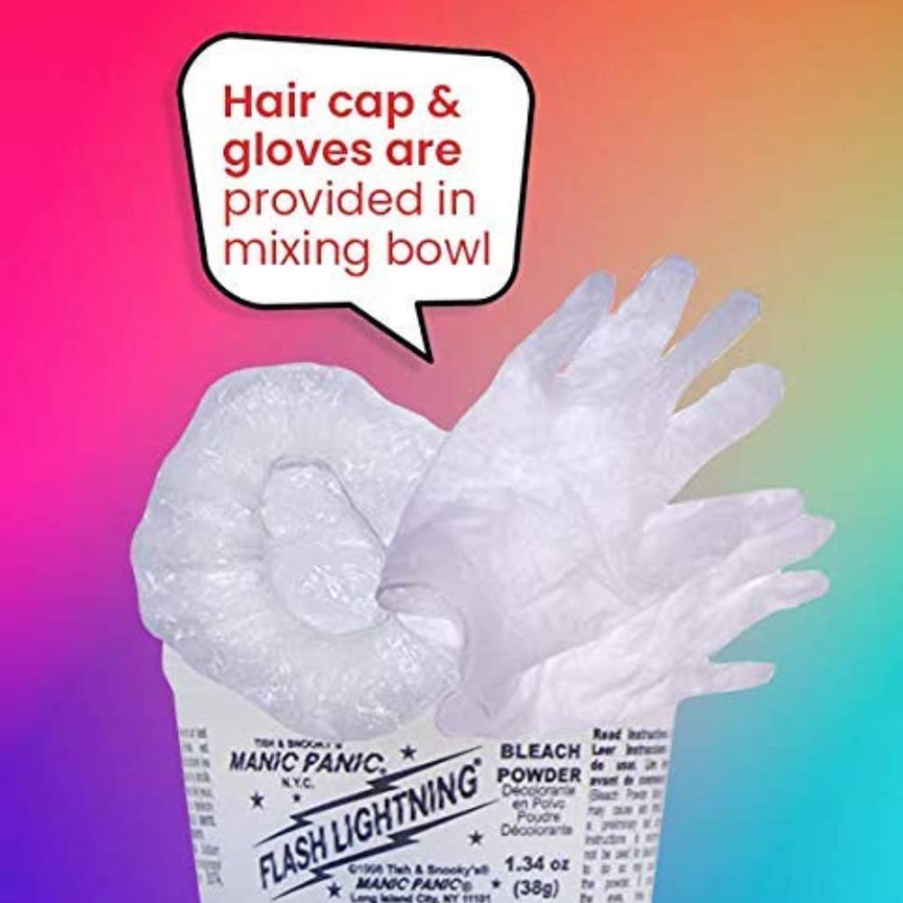 MANIC PANIC mixing tub for smooth, controlled bleaching application.