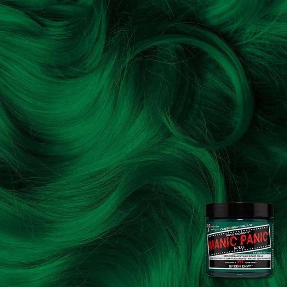 MANIC PANIC Green Envy mixing-palette demonstrates customizable shades by blending with other colors.