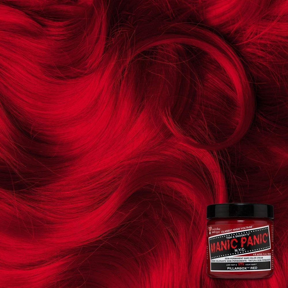 MANIC PANIC Pillarbox Red mixed with other shades for customizable hues.