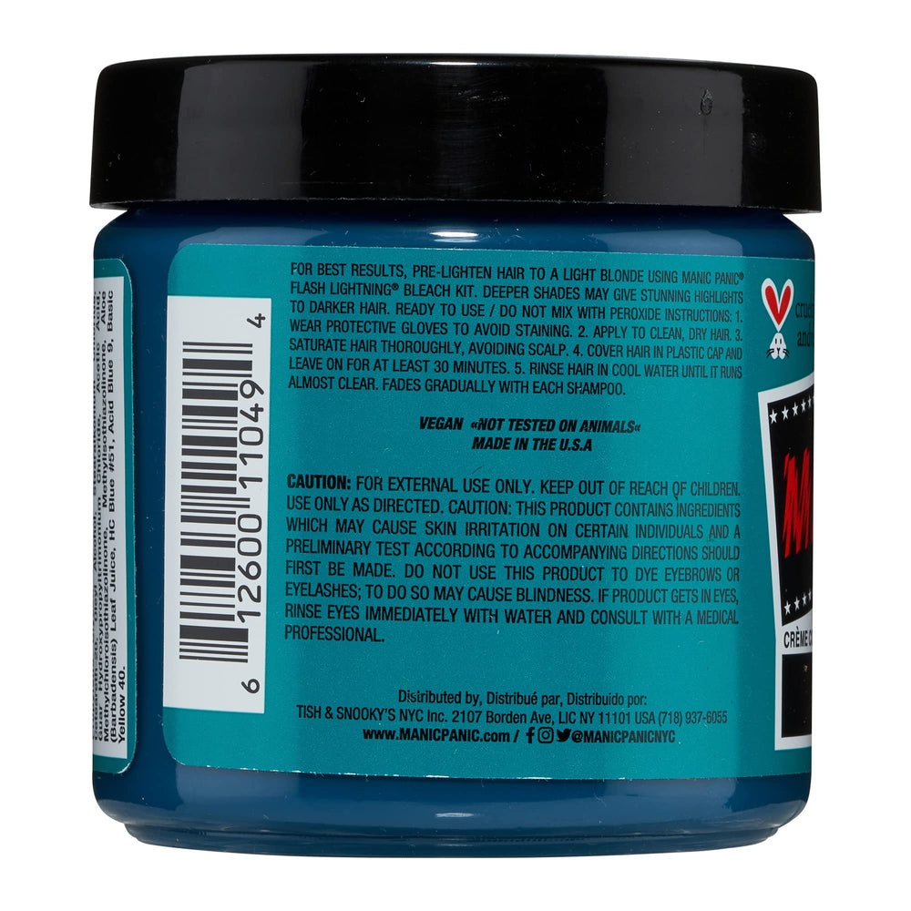 MANIC PANIC Siren's Song neon blue-green dye bottle for bold DIY color