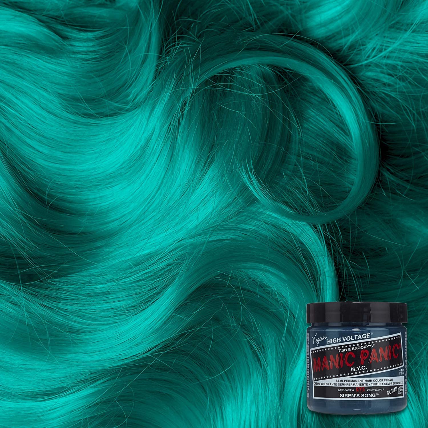 MANIC PANIC Siren's Song on pre-lightened hair for high-intensity neon result