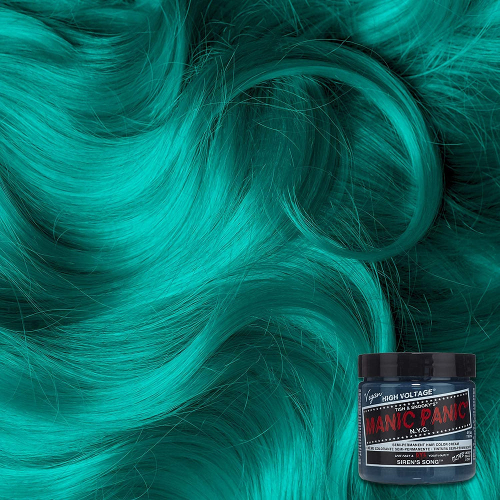 MANIC PANIC Siren's Song on pre-lightened hair for high-intensity neon result