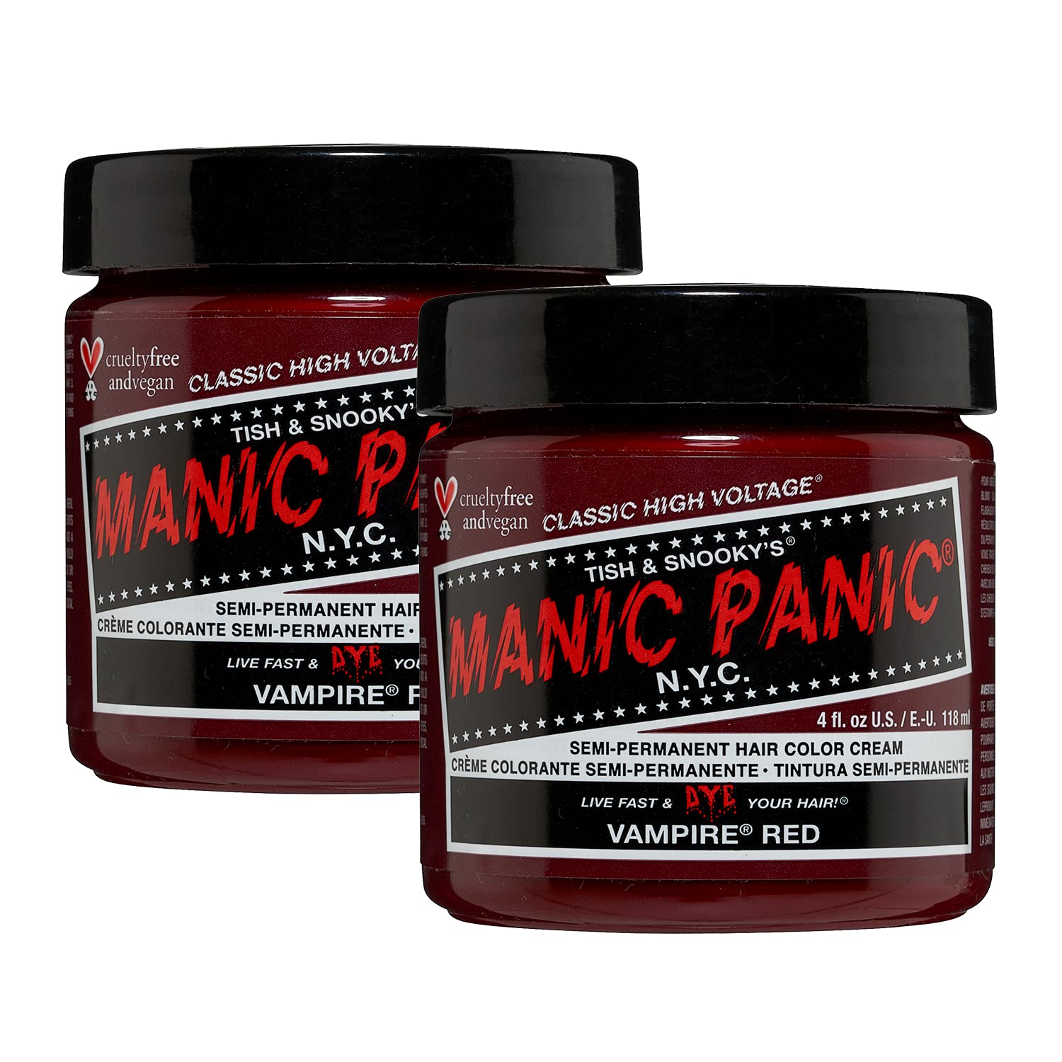 MANIC PANIC Vampire Red bottle ready for rich color application