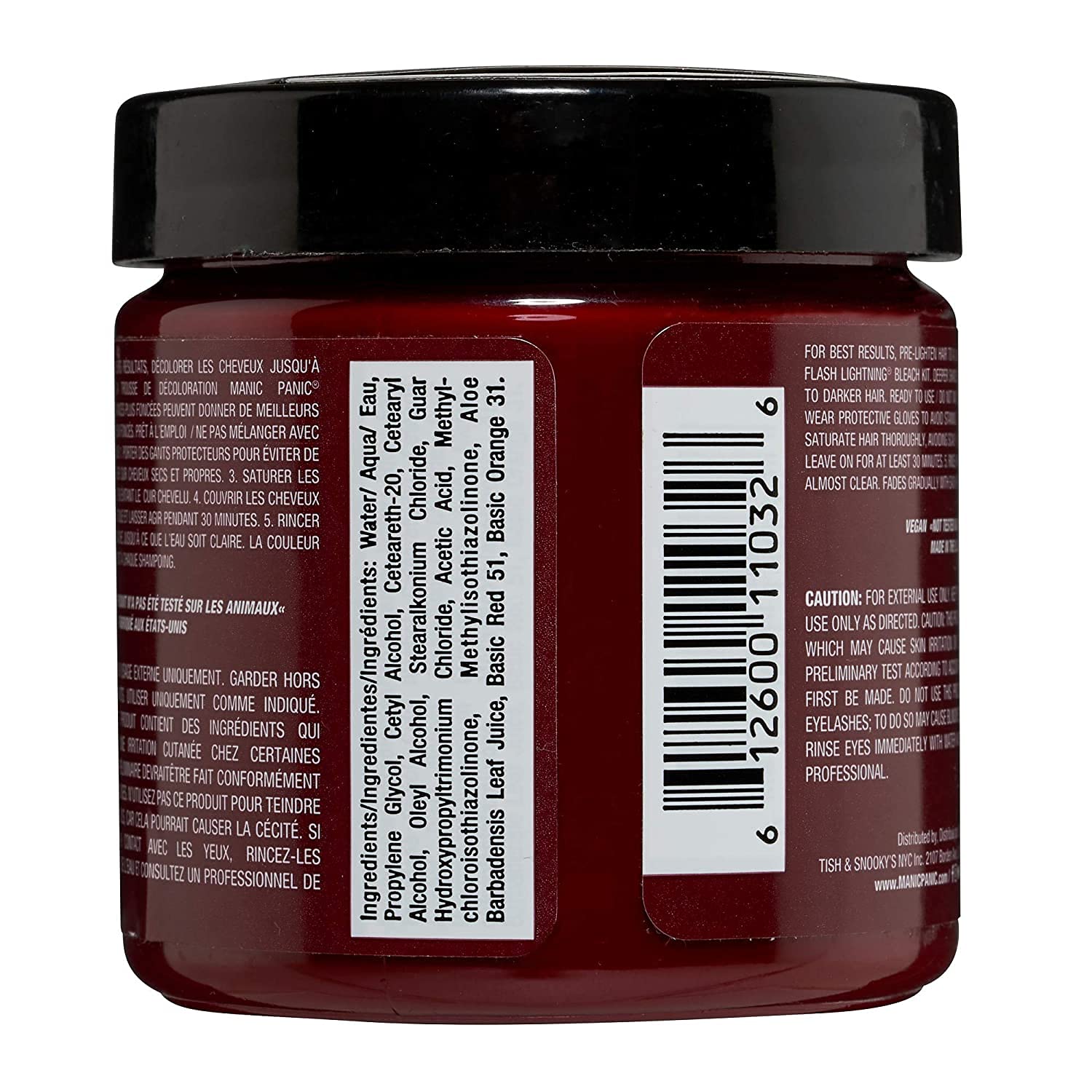 Vegan and cruelty-free MANIC PANIC branding for Vampire Red