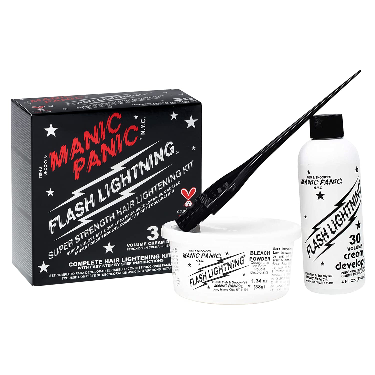 MANIC PANIC vegan and cruelty-free branding on packaging.