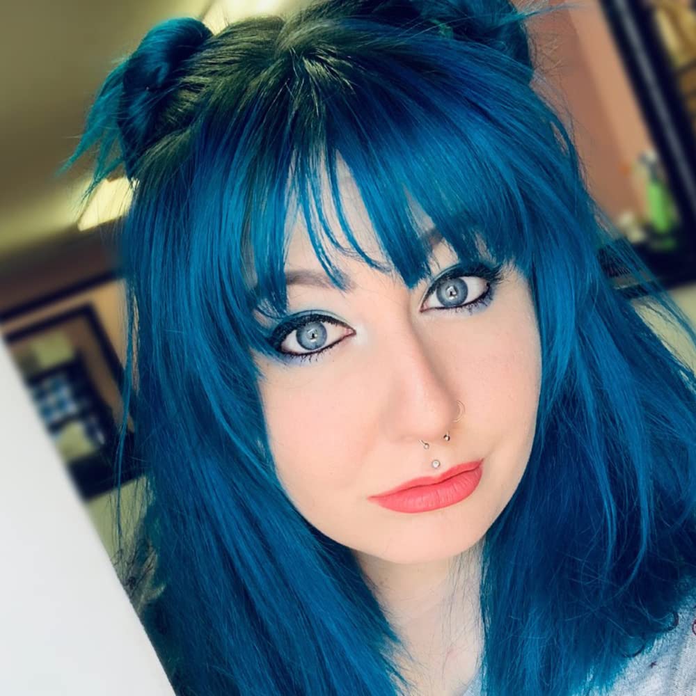 MANIC PANIC Voodoo Blue conditioning formula leaves hair soft and hydrated.