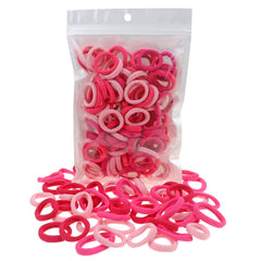 manipepe 100-pack pink elastic hair bands for gentle holds on baby hair.