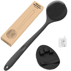 Manmihealth cepillo de espalda de silicona con mango largo para exfoliar la espalda.