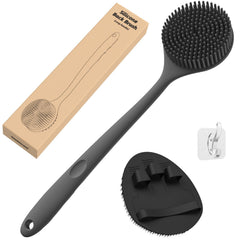 Manmihealth cepillo espalda de silicona con cerdas gruesas para exfoliar la espalda