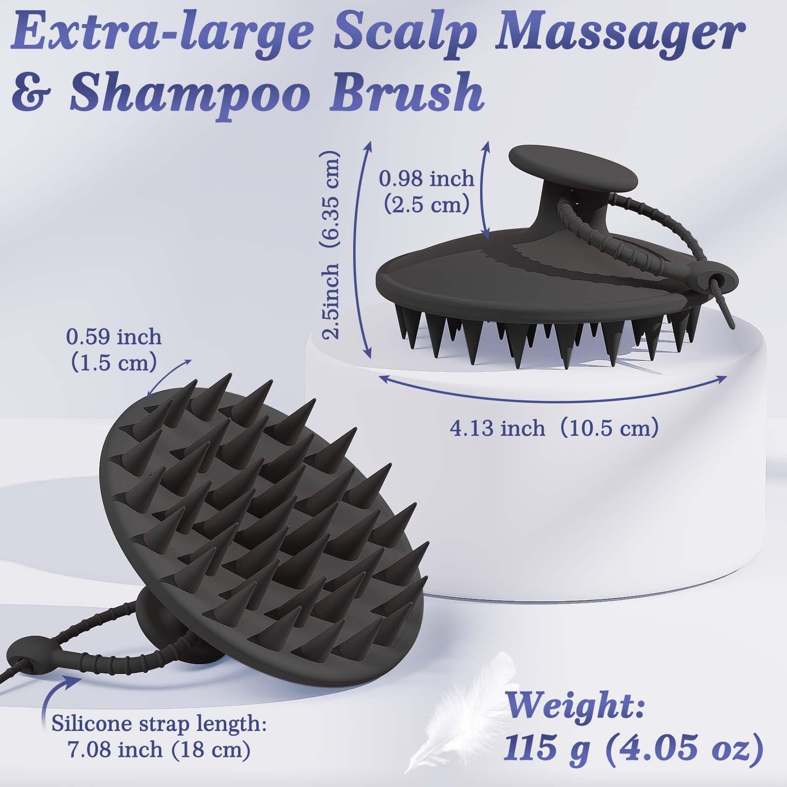 Manmihealth escobilla dorsal con mango largo para alcance y limpieza profunda.