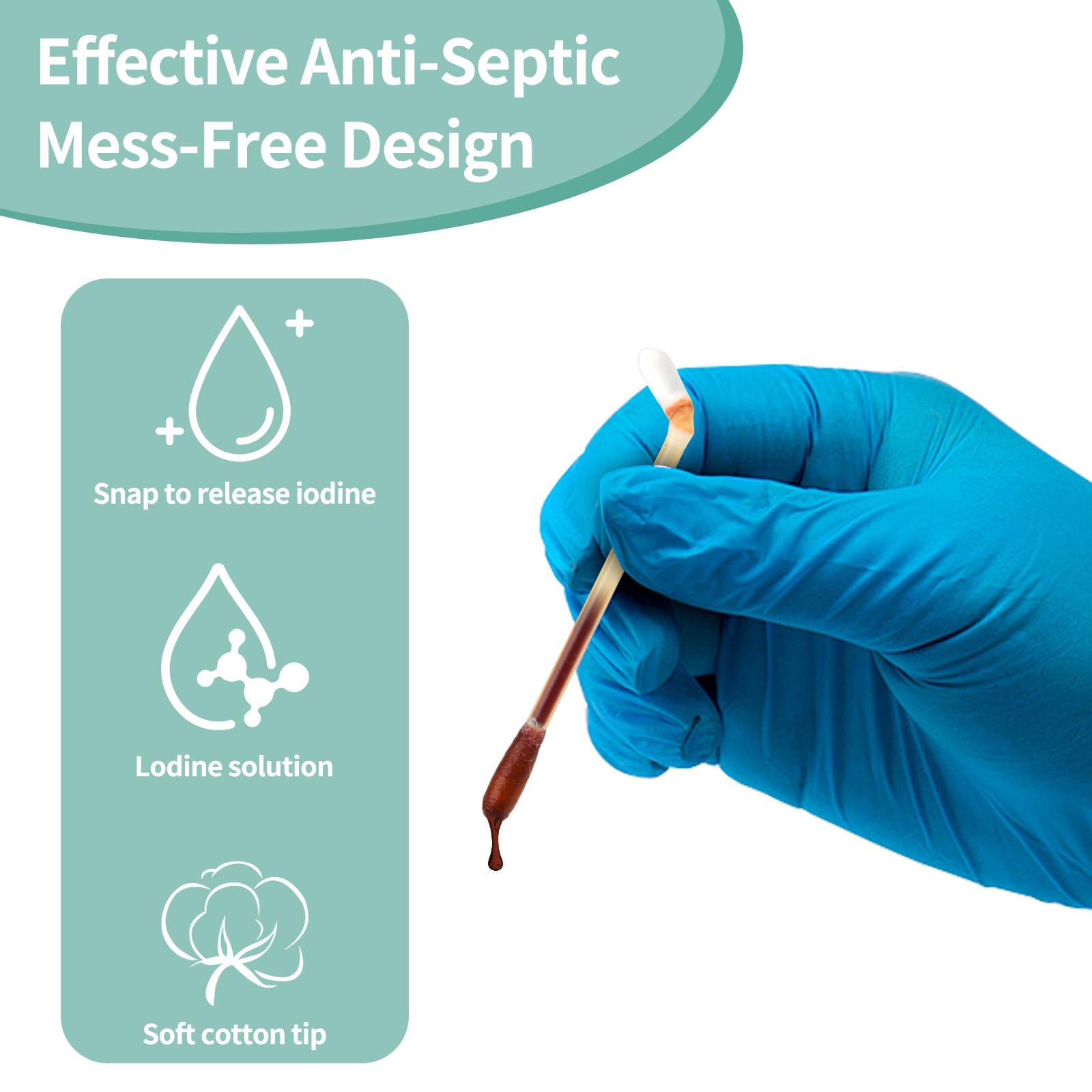Manna MedTech iodine swabs snap flow action demonstrates mess-free activation