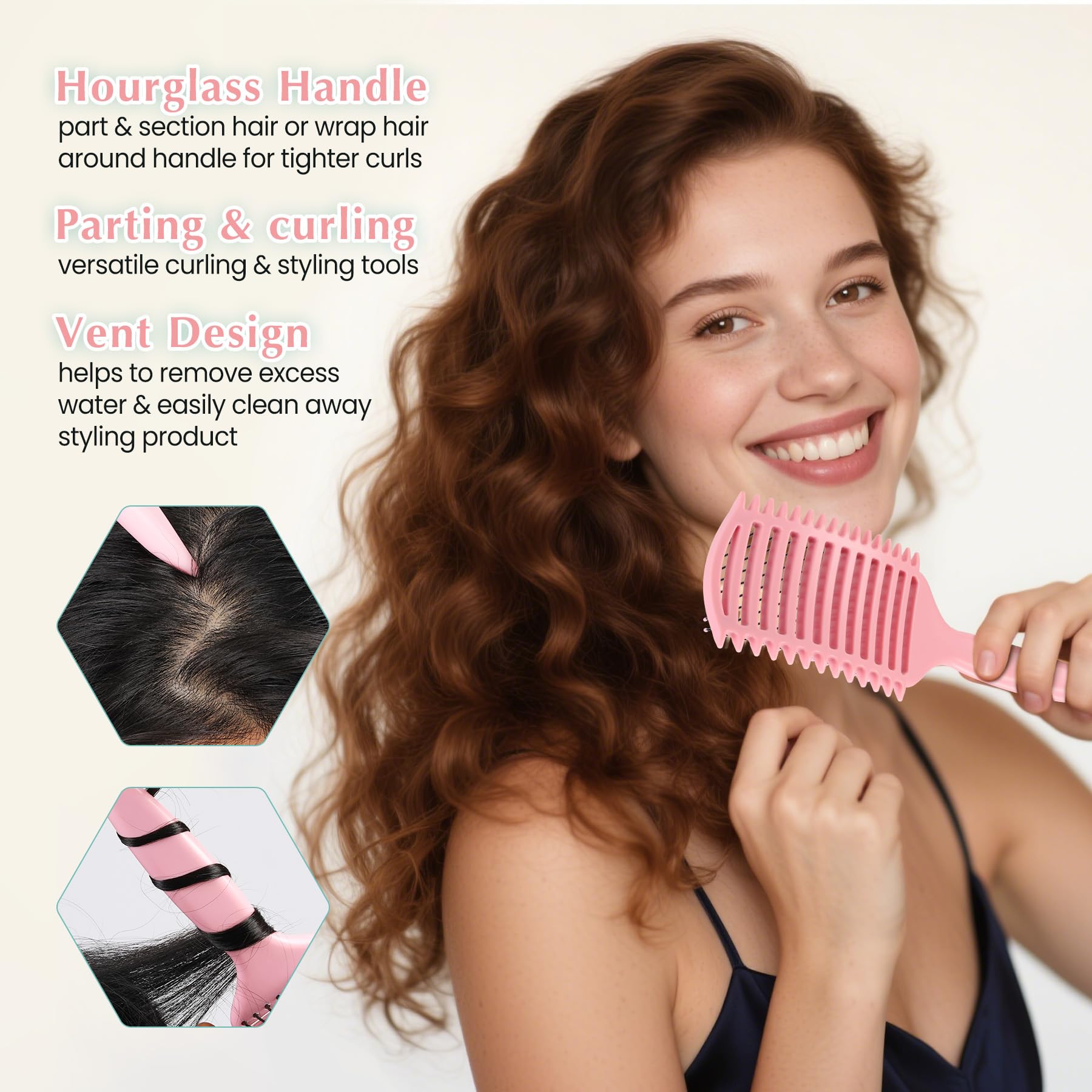 Manrator Vented Curl Brush speeds up drying while reducing frizz.