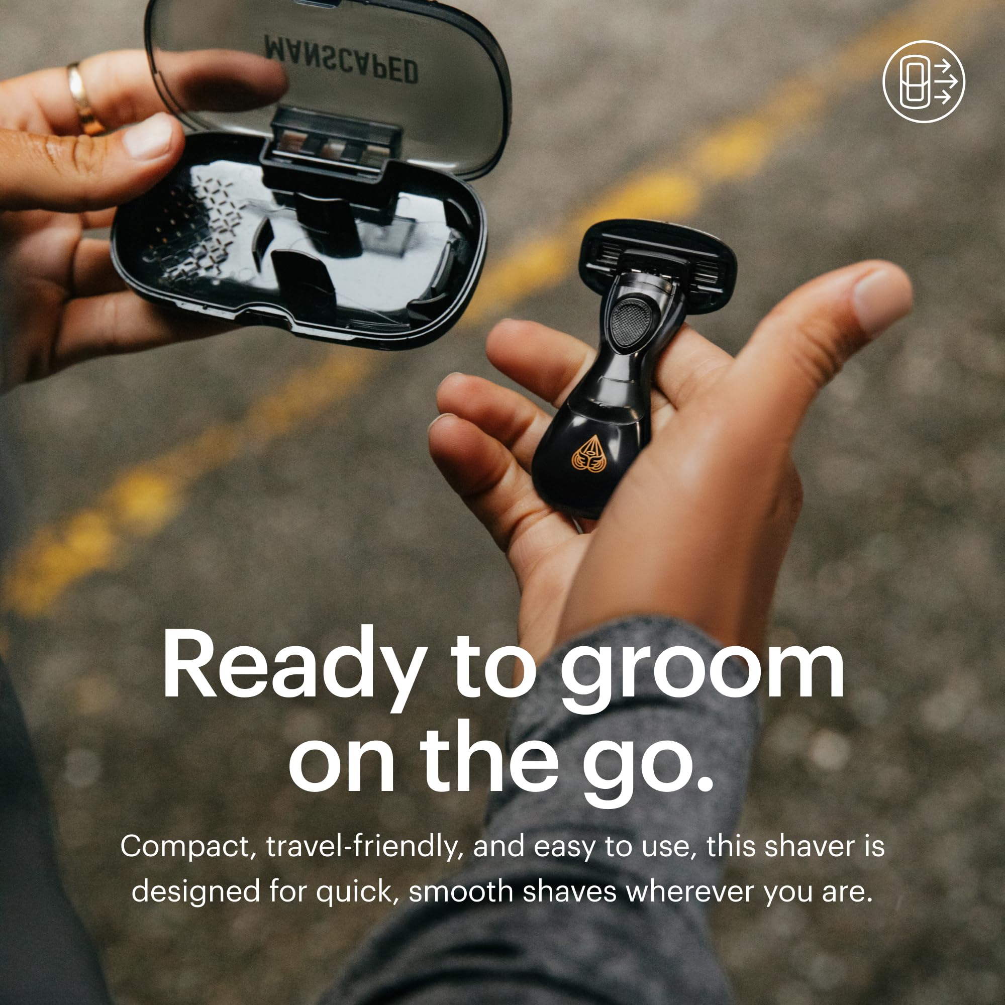 MANSCAPED Crop Shaver ergonomic handle provides firm grip in wet conditions