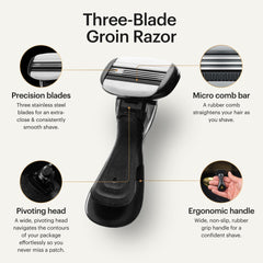 MANSCAPED Crop Shaver three-blade system delivers a close, smooth shave