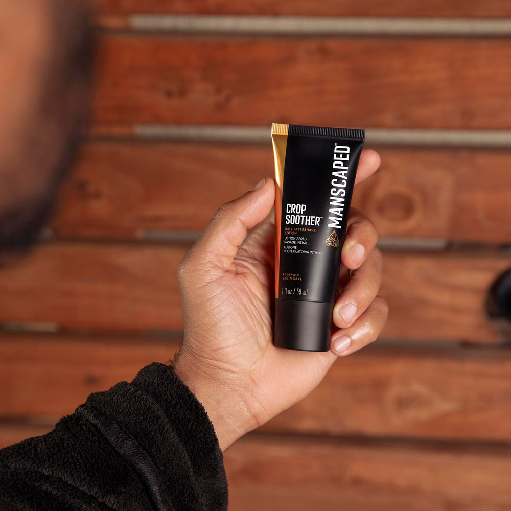 MANSCAPED Crop Soother post-shave routine for comfort and calm skin.