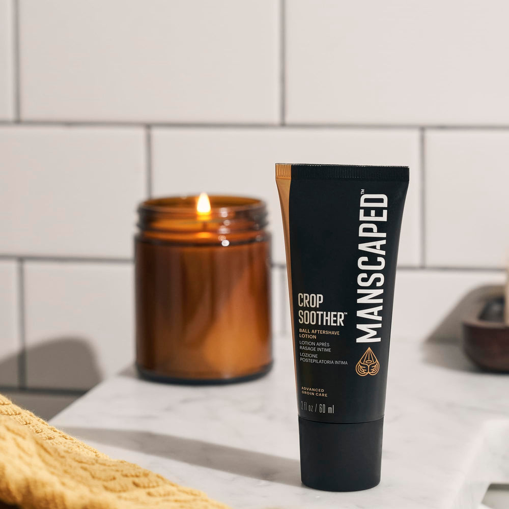 MANSCAPED Crop Soother soothing relief on freshly shaved skin.