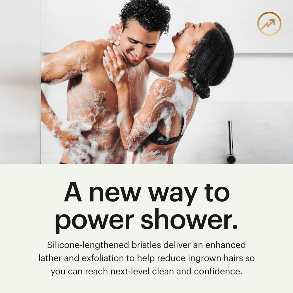MANSCAPED The Body Buffer lateral: cerdas de silicona suaves para exfoliación constante.