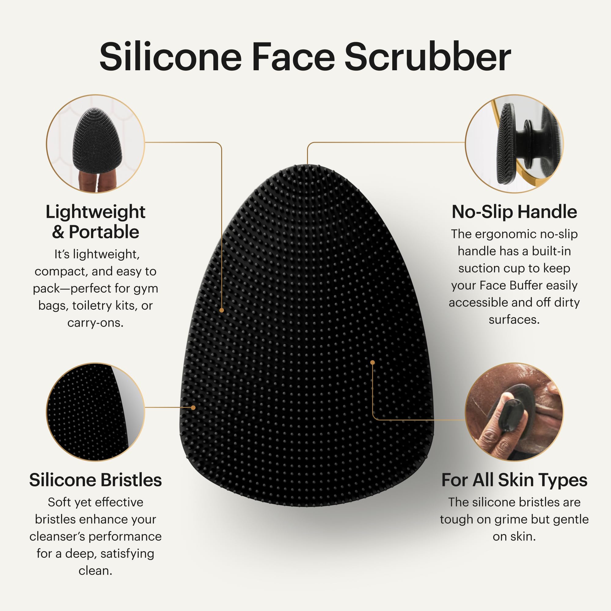 MANSCAPED The Face Buffer no-slip handle stays stable during cleansing.