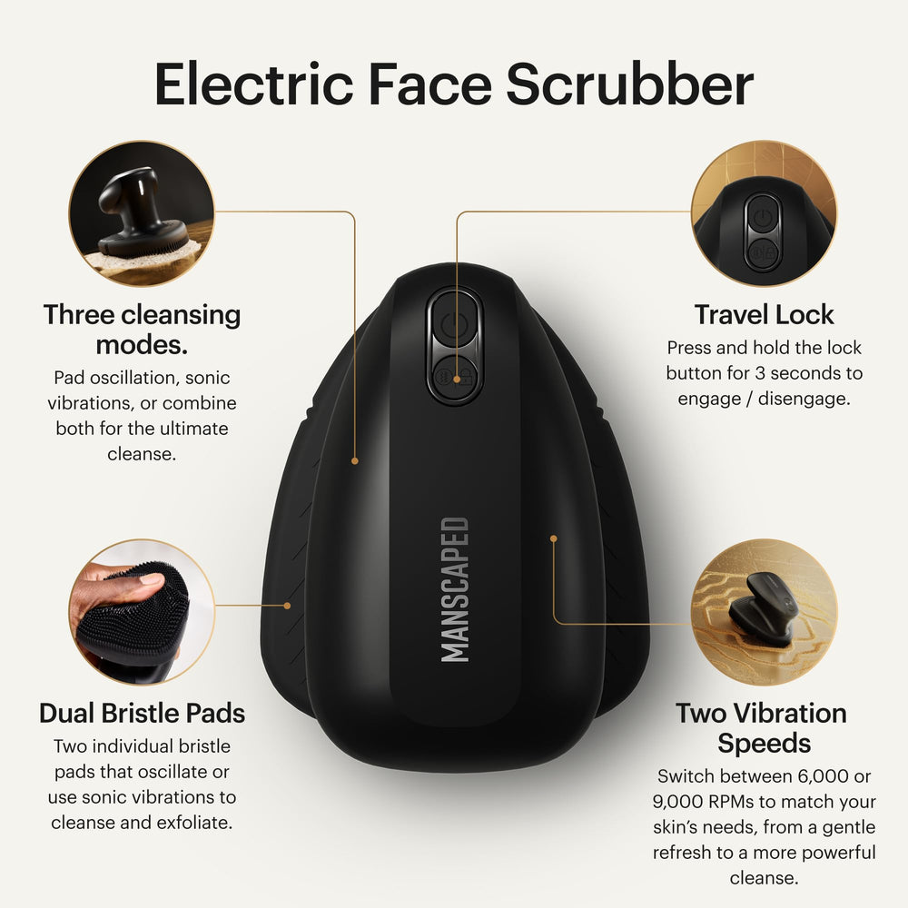 MANSCAPED The Face Buffer PRO sonic-vibrations deep-clean pores for a clearer look